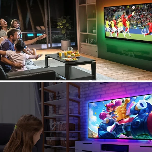 Bande lumineuse LED WS2812 pour TV PC Synsized, rétroéclairage ambiant, écran TV HDTV, affichage d'ordinateur pour jeu, chambre, décor de salon - Image 4