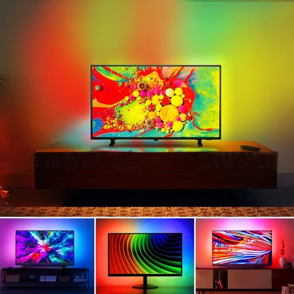 Bande lumineuse LED WS2812 pour TV PC Synsized, rétroéclairage ambiant, écran TV HDTV, affichage d'ordinateur pour jeu, chambre, décor de salon - Image 5