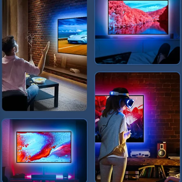 Bande lumineuse LED WS2812 pour TV PC Synsized, rétroéclairage ambiant, écran TV HDTV, affichage d'ordinateur pour jeu, chambre, décor de salon - Image 6