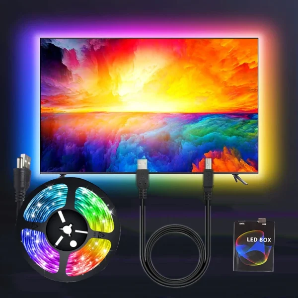 Bande lumineuse LED WS2812 pour TV PC Synsized, rétroéclairage ambiant, écran TV HDTV, affichage d'ordinateur pour jeu, chambre, décor de salon