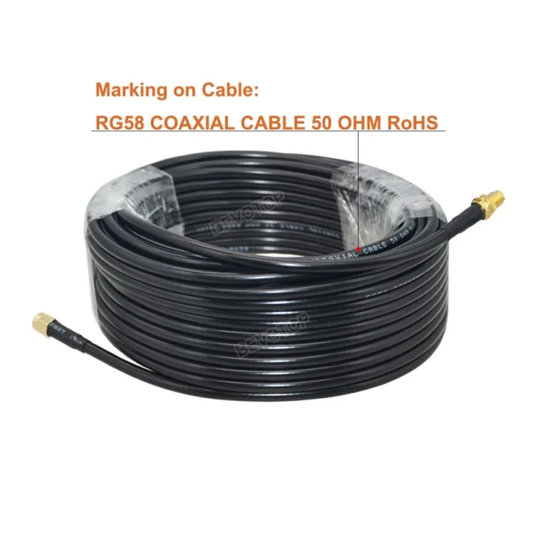 Câble Coaxial SMA mâle vers SMA mâle RG58 50ohm, 1M, 2M, 5M, 10M, 20M, câble d'extension d'antenne WiFi, adaptateur Pigtail - Image 4