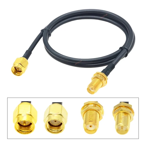 Câble Coaxial SMA mâle vers SMA mâle RG58 50ohm, 1M, 2M, 5M, 10M, 20M, câble d'extension d'antenne WiFi, adaptateur Pigtail - Image 5